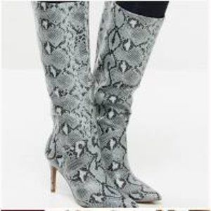 Steve Madden Kinga Blue Snakeskin Boots (6)